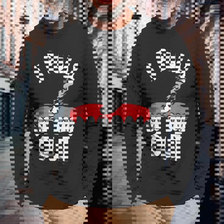 歯科用鉗子を抜く歯医者用器具歯 長袖Tシャツ 高齢者への贈り物