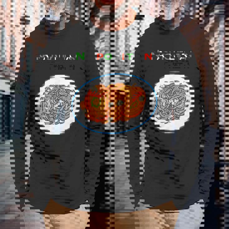 洋食屋さん ナポリタン スパゲッティ パスタ ナポリタン食べたい オリジナルデザイン イラスト おもしろ 長袖Tシャツ 高齢者への贈り物