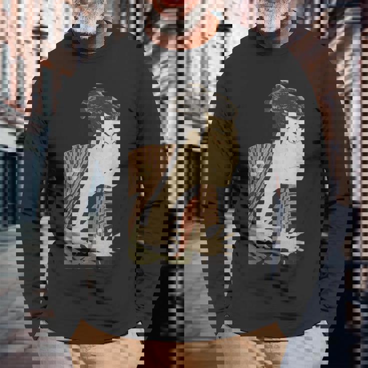 浮世絵 写楽 日本人俳優 大谷鬼治 レトロプリントシャツ 長袖Tシャツ 高齢者への贈り物