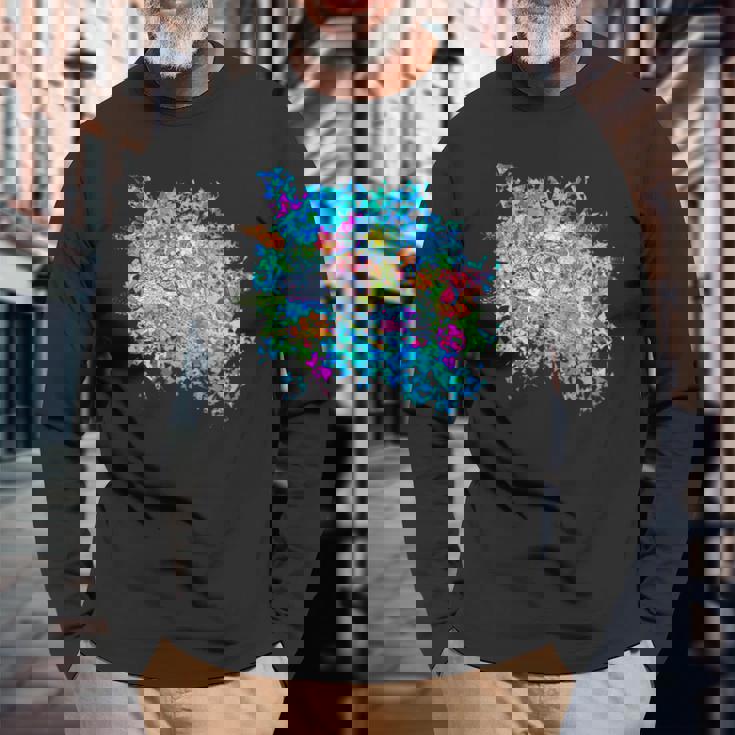 海シリーズ 鮮やかな海亀 長袖Tシャツ 高齢者への贈り物