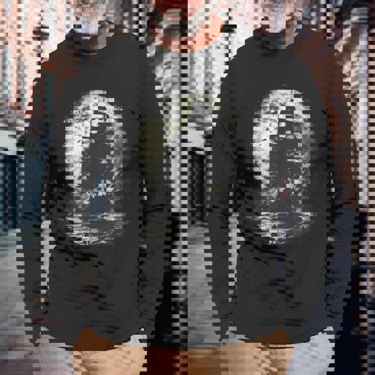 海賊と幽霊船 長袖Tシャツ 高齢者への贈り物