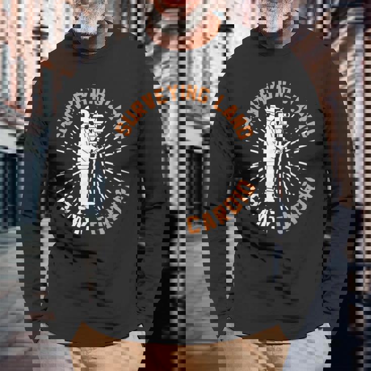 測量は有酸素運動 土地家屋調査士 土地家屋調査士 長袖Tシャツ 高齢者への贈り物