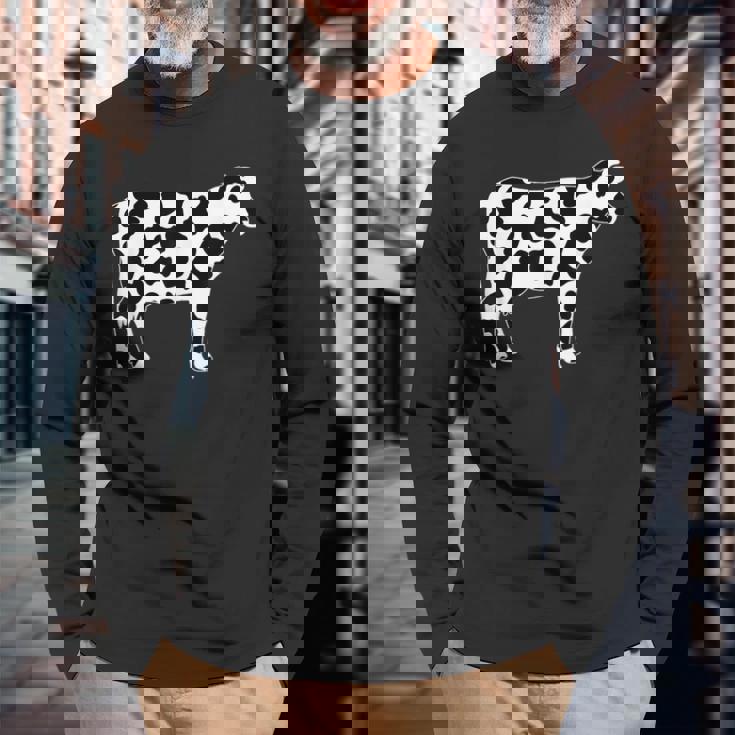 牛柄の服 牛柄 長袖Tシャツ 高齢者への贈り物