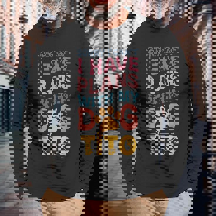 犬名 Tito パーソナライズギフト ビジーウィズ マイドッグ Tito 長袖Tシャツ 高齢者への贈り物