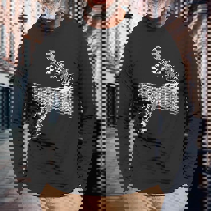 猫 ネコ テニス 面白いtシャツ 文字入り メンズ おもしろ 面白い 服 おもしろグッズ ネタ 浮世絵 長袖Tシャツ 高齢者への贈り物