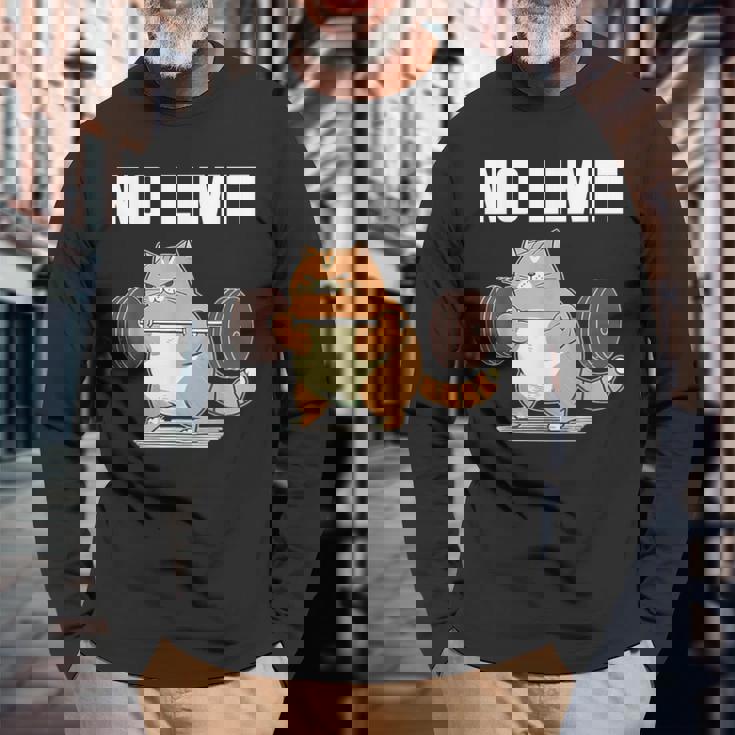 猫 ネコ 面白いtシャツ 筋トレ おもしろ 文字入り 面白い 服 おもしろグッズ 文字tシャツ ネタ ニャンコ メンズ 長袖Tシャツ 高齢者への贈り物