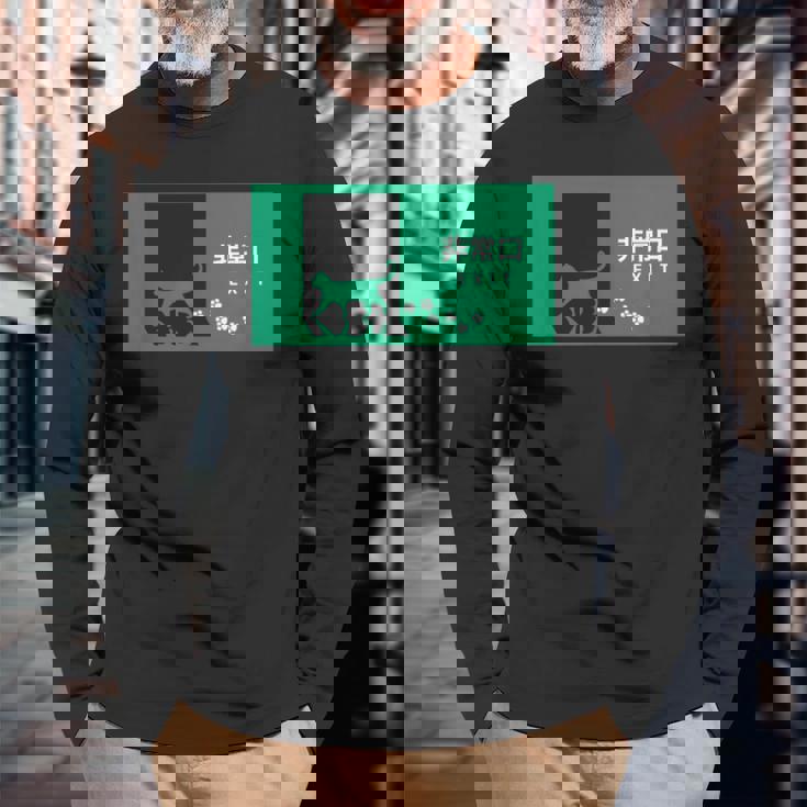 猫 非常口 個性的 面白い ネタ ギャグ ボケ 笑える 長袖Tシャツ 高齢者への贈り物