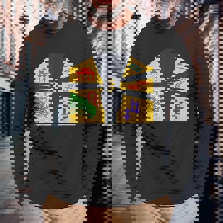 琉球備形沖縄沖縄内南朱型 三線 長袖Tシャツ 高齢者への贈り物