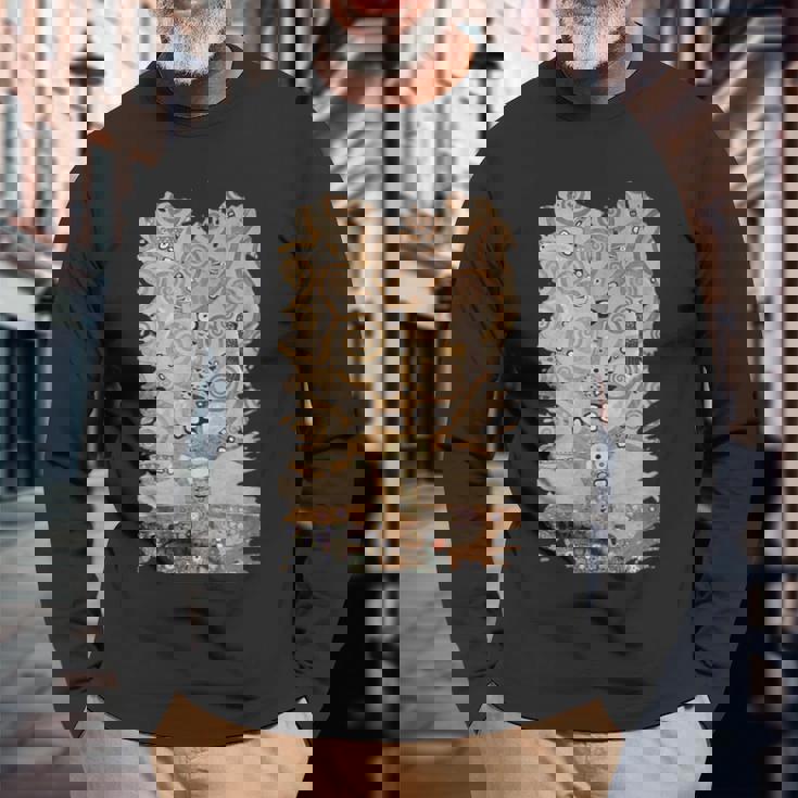 生命の木 グスタフ・クリムト 長袖Tシャツ 高齢者への贈り物