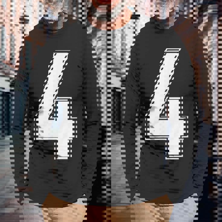 番号4 Fourports アスレチック チーム ジャージー バーシティ ユニフォーム 長袖Tシャツ 高齢者への贈り物