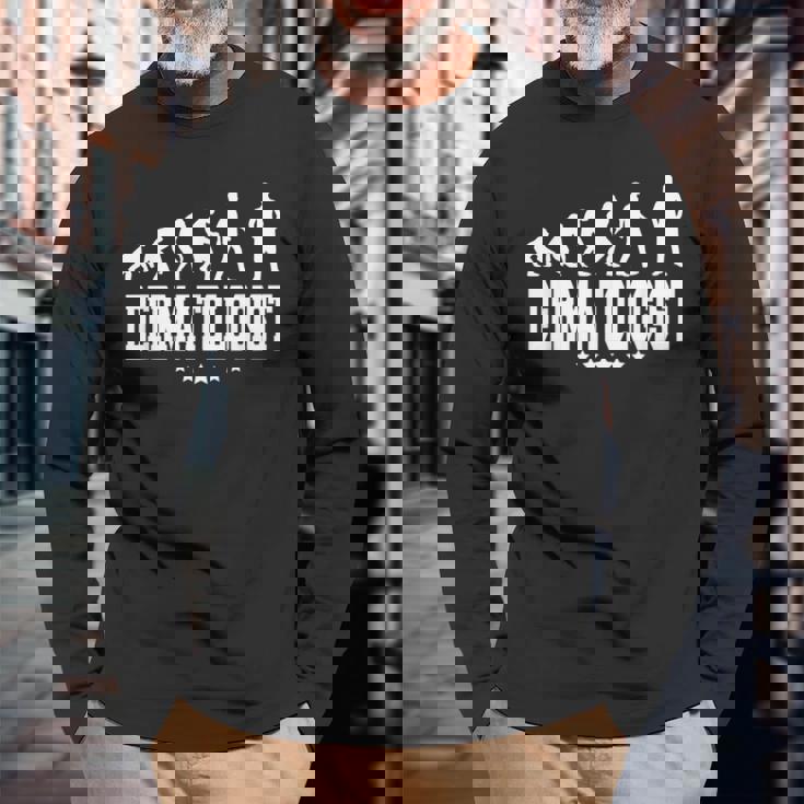 皮膚科医の進化 長袖Tシャツ 高齢者への贈り物