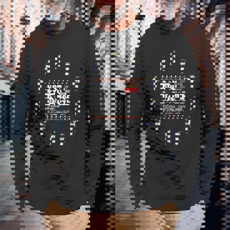 盆踊りドット絵 長袖Tシャツ 高齢者への贈り物