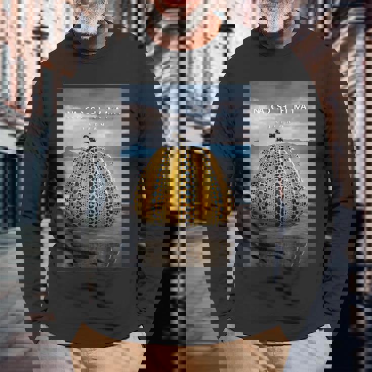 直島 直島 日本 長袖Tシャツ 高齢者への贈り物