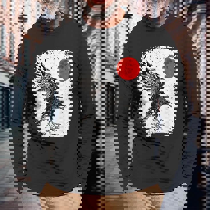 矢田の烏t 長袖Tシャツ 高齢者への贈り物