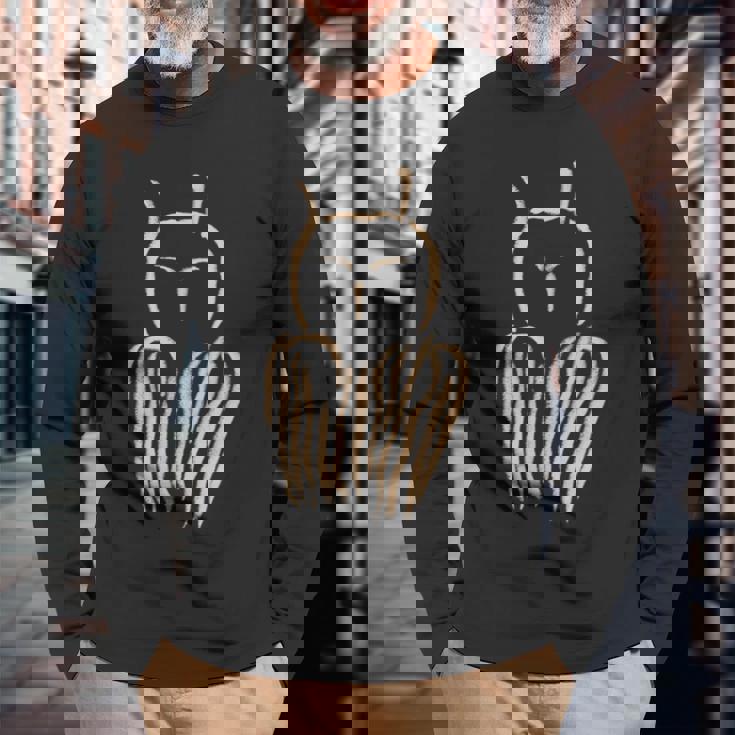 石器時代の洞窟壁画 フクロウの洞窟壁画 洞窟壁画 洞窟壁画 長袖Tシャツ 高齢者への贈り物