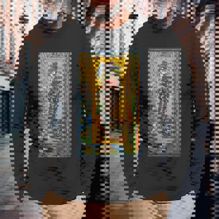 礼儀ヴァンゴッホ日本美術印象派絵画日本 長袖Tシャツ 高齢者への贈り物