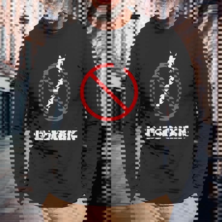 禁煙タバコ禁煙 長袖Tシャツ 高齢者への贈り物