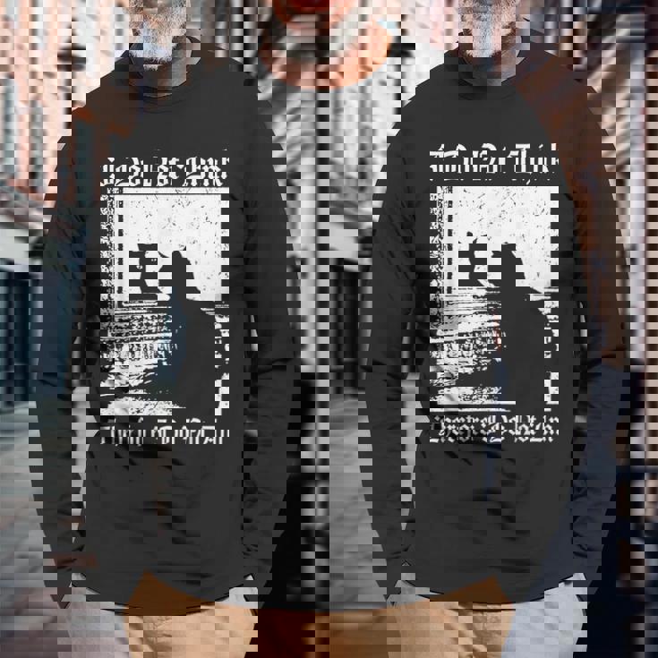 私はそうは思わないから黒猫は哲学者じゃない 長袖Tシャツ 高齢者への贈り物