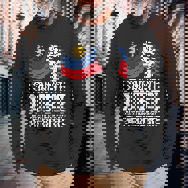 私はドゥテルテを支持します。私は何の理由もなくフィリピン人ではありません-無料prrd 長袖Tシャツ 高齢者への贈り物