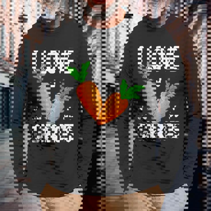 私はニンジンが大好き 長袖Tシャツ 高齢者への贈り物