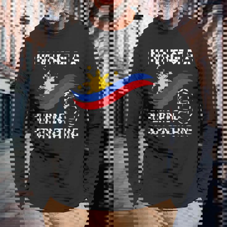 私は何の理由もなくフィリピン人ではありませんティーフリーdu30無料ドゥテルテ 長袖Tシャツ 高齢者への贈り物