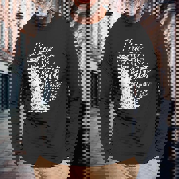 私は大きな雑種が大好きで、犬救助犬シェルターに嘘はつかない 長袖Tシャツ 高齢者への贈り物