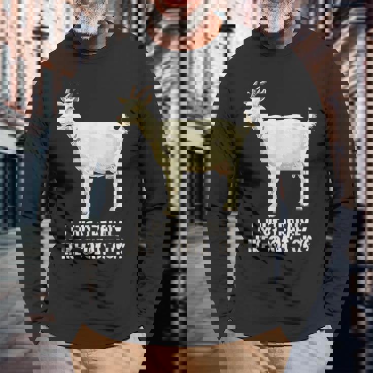 私は本当にヤギが好きです 長袖Tシャツ 高齢者への贈り物