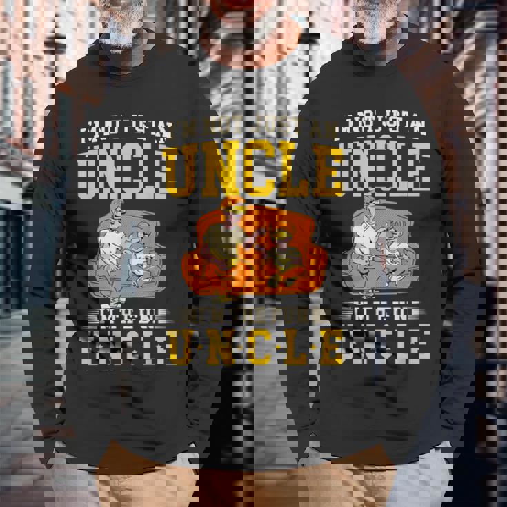 私は楽しいおじさんです 面白いパーティー愛好家のおじさん コスチュームのおじさん 長袖Tシャツ 高齢者への贈り物