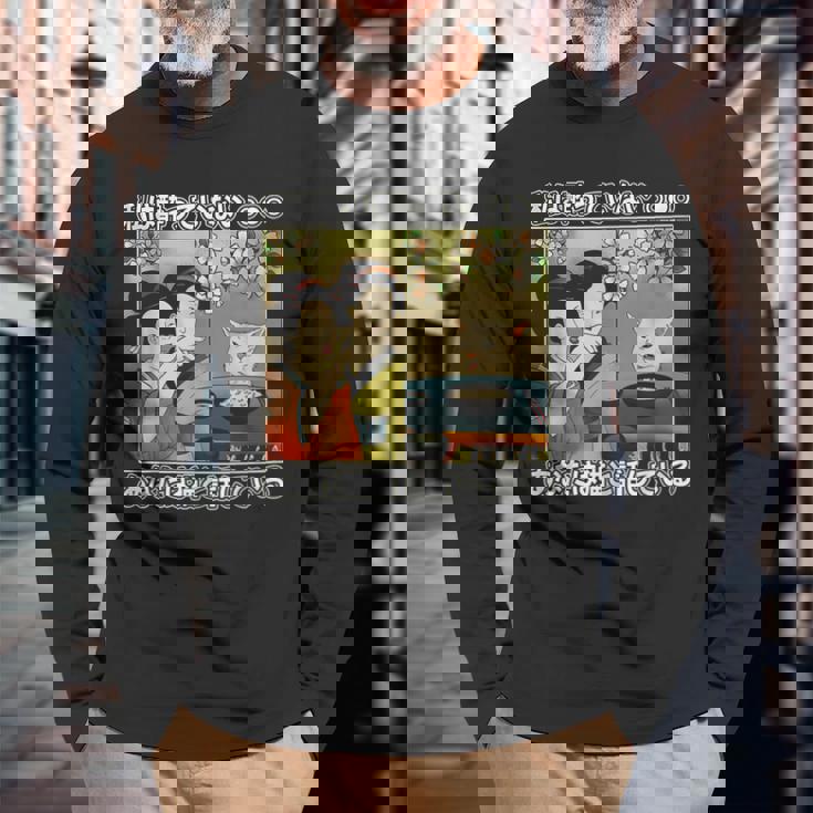 私は酔っていません あなたは猫と話しています 長袖Tシャツ 高齢者への贈り物