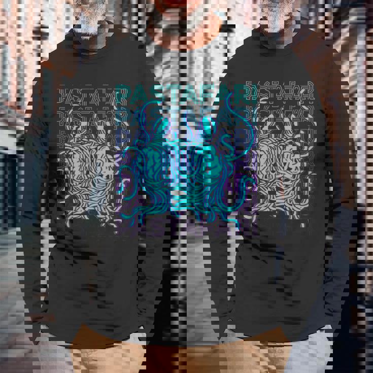 空飛ぶスパゲッティ モンスター パスタファリ パスタファリズム Fsm レトロ 長袖Tシャツ 高齢者への贈り物