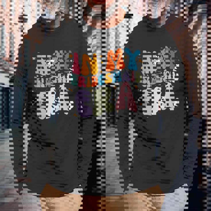 結婚式の日バチェロレッテパーティー面白い ブライドメイド時代 長袖Tシャツ 高齢者への贈り物