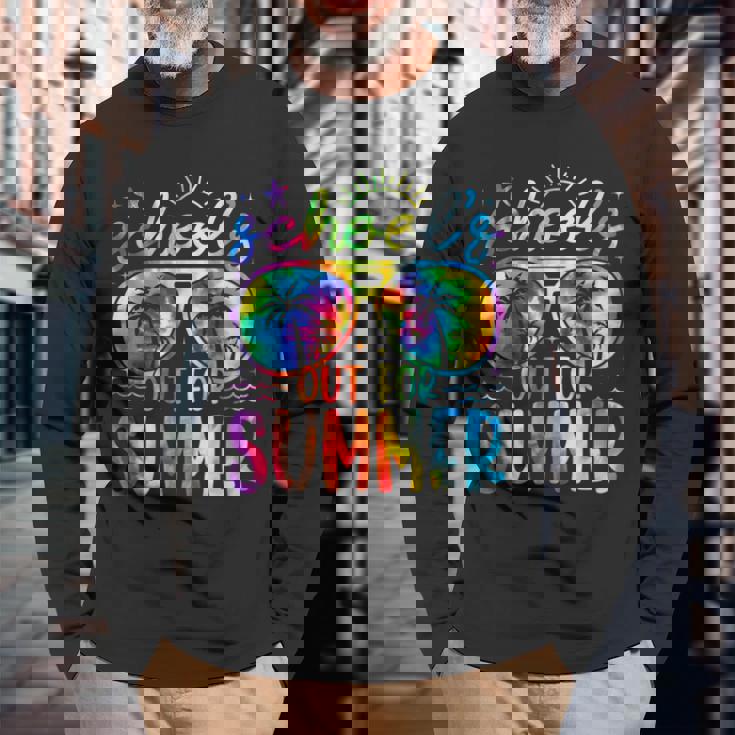 絞り染め 学校教師の夏最終日 長袖Tシャツ 高齢者への贈り物