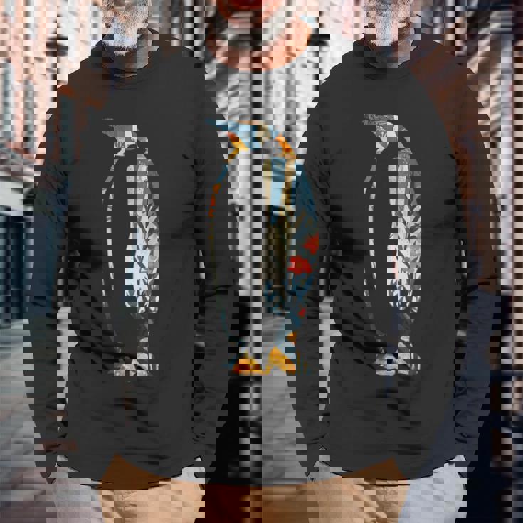 美的シルエット きのこ コタツコア ペンギン 長袖Tシャツ 高齢者への贈り物