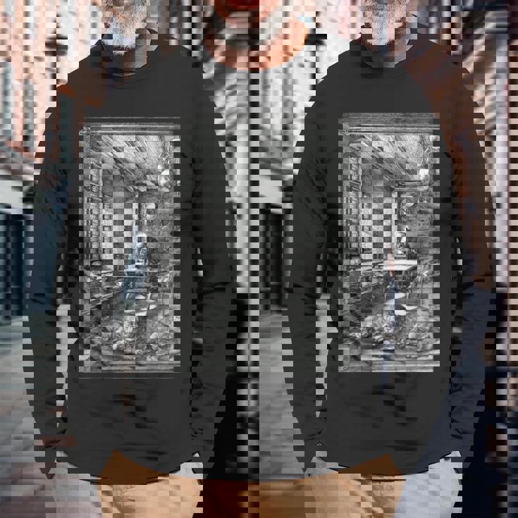 聖ジェロームの研究 アルブレヒト・デューラー ゴシック中世美術 長袖Tシャツ 高齢者への贈り物