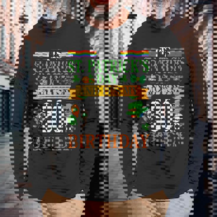 聖パトリックの日と私の30歳の誕生日 30歳 長袖Tシャツ 高齢者への贈り物