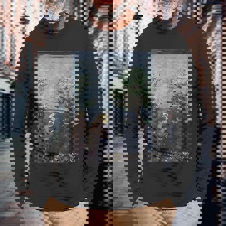 聖フランシスコ 鳥への説教 ジョット作 1299 長袖Tシャツ 高齢者への贈り物