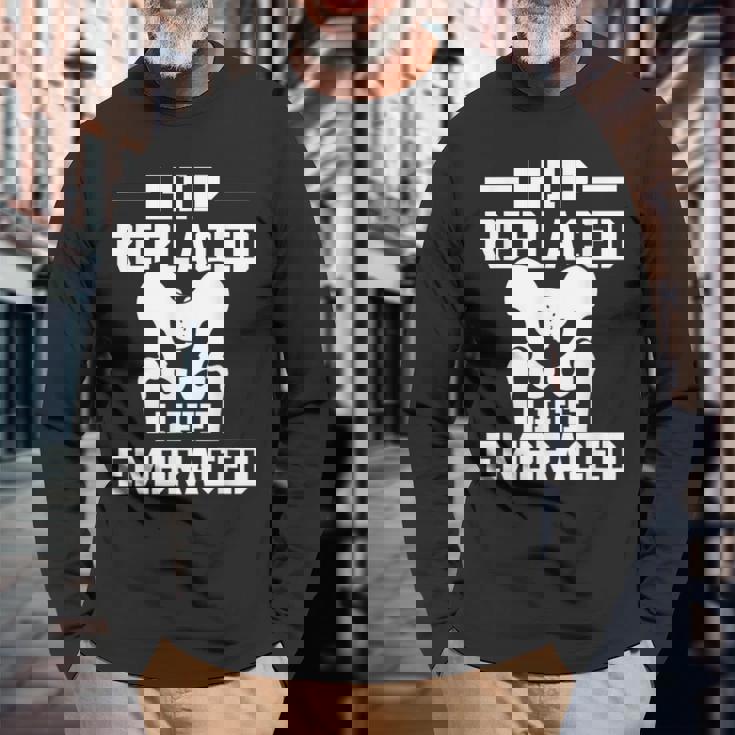 股関節置換術を受け入れた人生 股関節置換手術 長袖Tシャツ 高齢者への贈り物