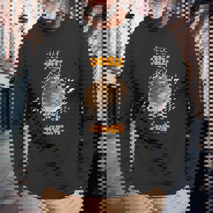 自慢のデグー好き 長袖Tシャツ 高齢者への贈り物