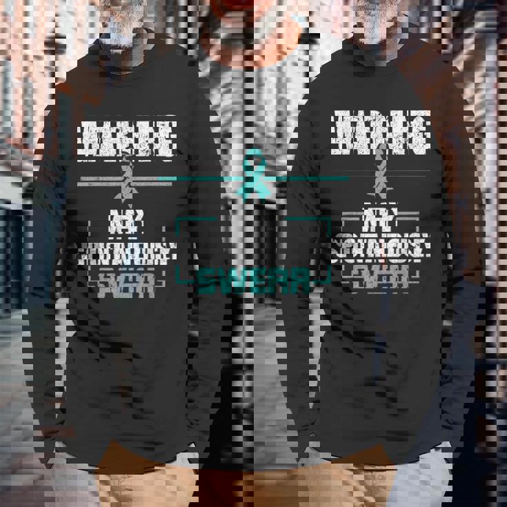 自発的に誓う可能性があります トゥレット症候群啓発 長袖Tシャツ 高齢者への贈り物