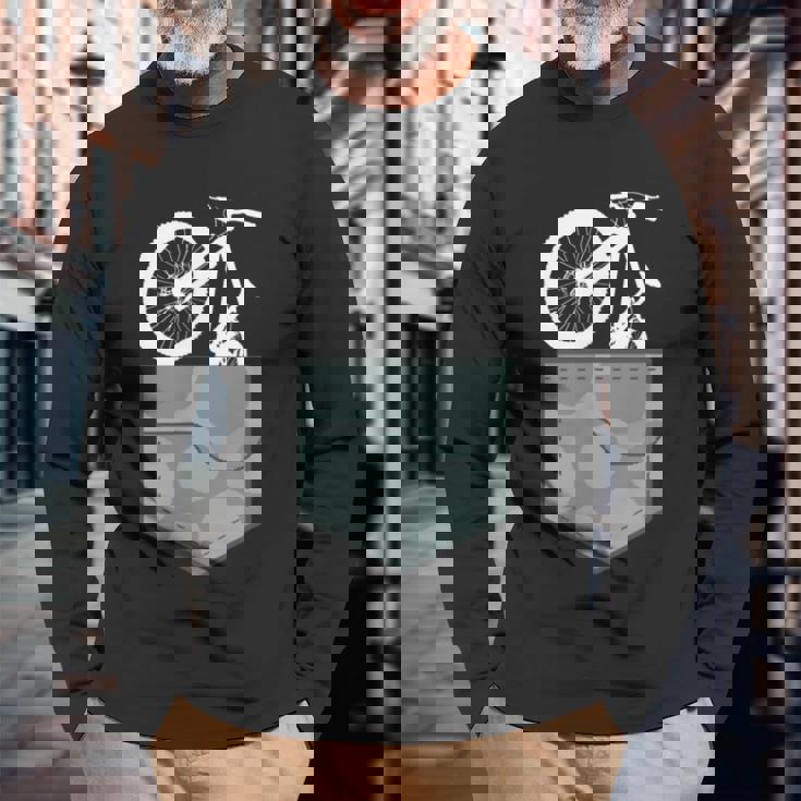 自転車チェストポケットバッグ 迷彩柄 マウンテンバイクギフト 長袖Tシャツ 高齢者への贈り物