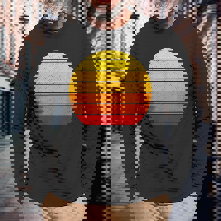 色の縞模様 長袖Tシャツ 高齢者への贈り物