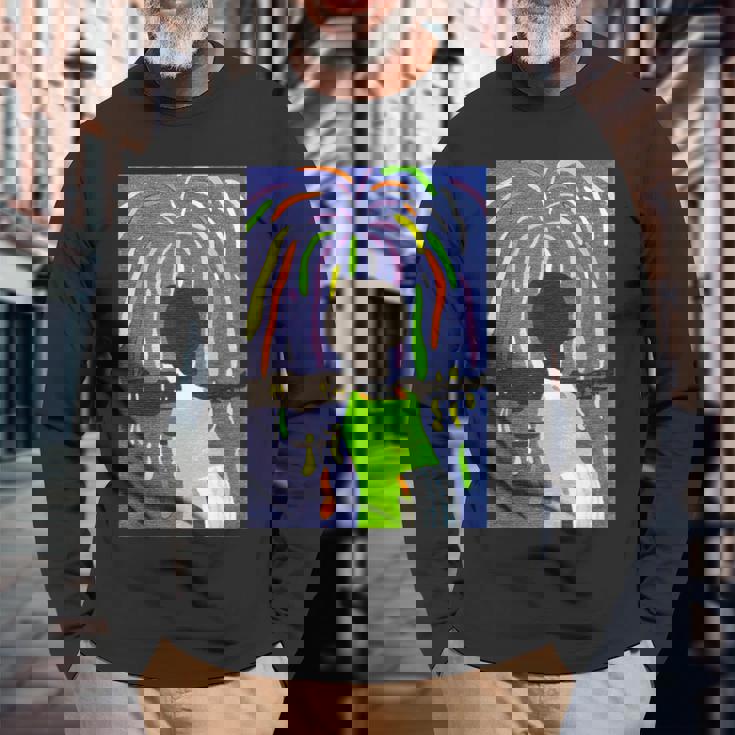 花火 竹久夢二 大正４年 １９１５年 作 長袖Tシャツ 高齢者への贈り物