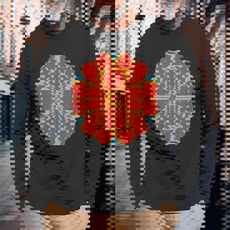 花笠花 琉球 沖縄 日本 琉球諸島 沖縄 長袖Tシャツ 高齢者への贈り物