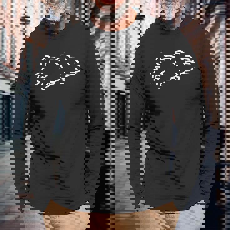 落ちたウサギ 長袖Tシャツ 高齢者への贈り物