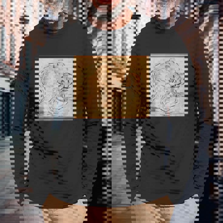 葛飾北斎作 蛇女頭 長袖Tシャツ 高齢者への贈り物