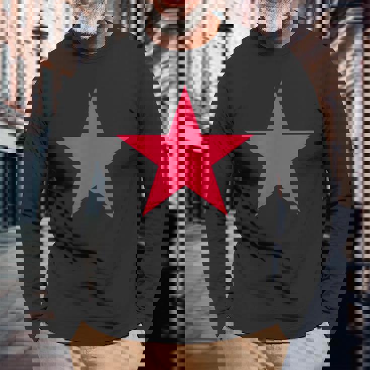 複数の色の風船ガムピンクの星 長袖Tシャツ 高齢者への贈り物