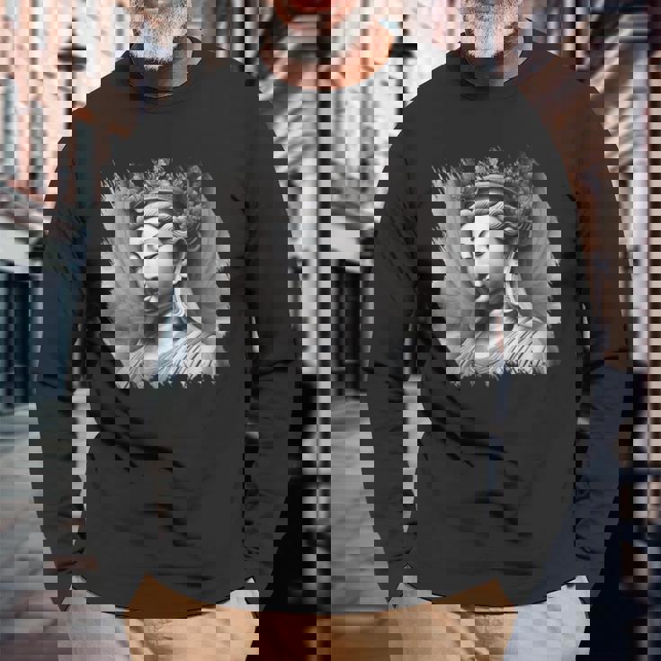 観音菩薩 仏教 仏教 長袖Tシャツ 高齢者への贈り物