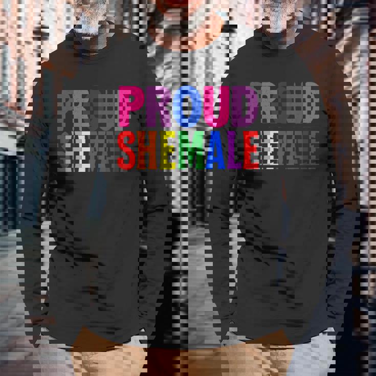 誇り高きシーメール レディーボーイ Lgbtq プライド 長袖Tシャツ 高齢者への贈り物