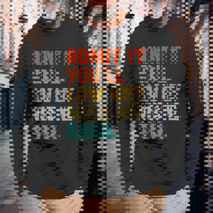 認めてくれよ控えめなミス・ミー・ブラッシュ・ファニー・ブラシ・ティーチャー 長袖Tシャツ 高齢者への贈り物