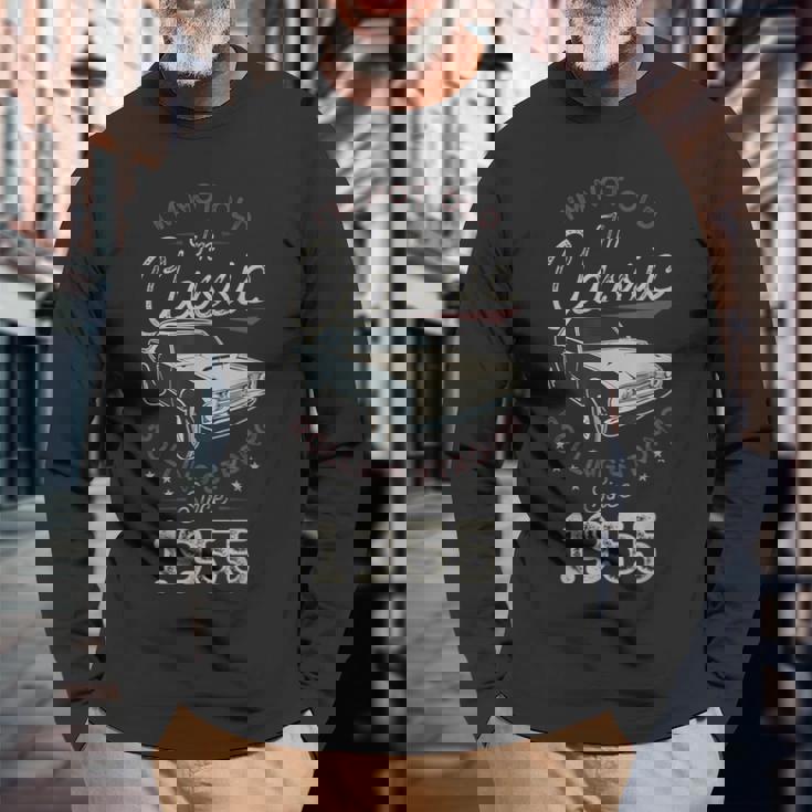 誕生日 1955年生まれ 70歳 クラシックカー 長袖Tシャツ 高齢者への贈り物